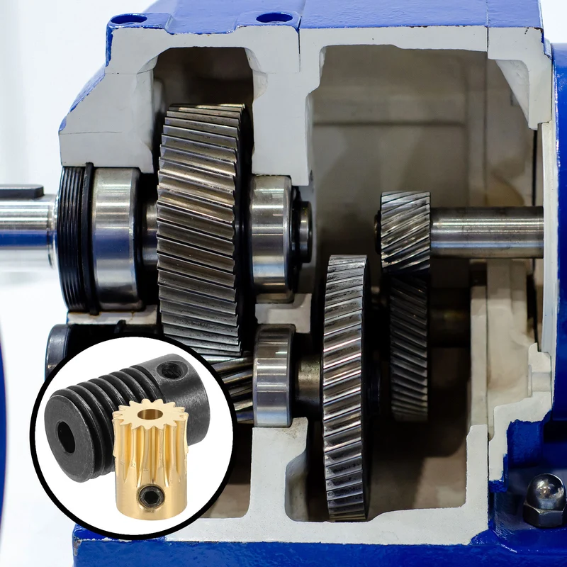 Worm Gear Set 0.5 Module 15:1 Reduction Rate(Gear-3mm Bore, Rod 4mm Bore)