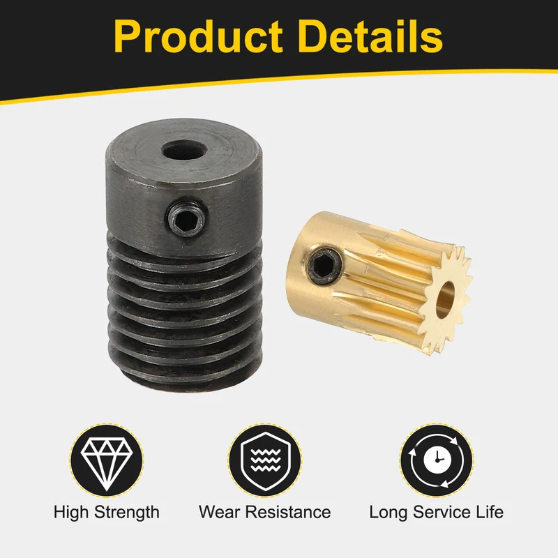 Worm Gear Set 0.5 Module 15:1 Reduction Rate(Gear-3mm Bore, Rod 3mm Bore)