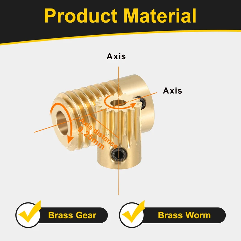 Worm Gear Set 0.5 Module 15:1 Reduction Rate(Gear-3mm Bore, Rod 6mm Bore)