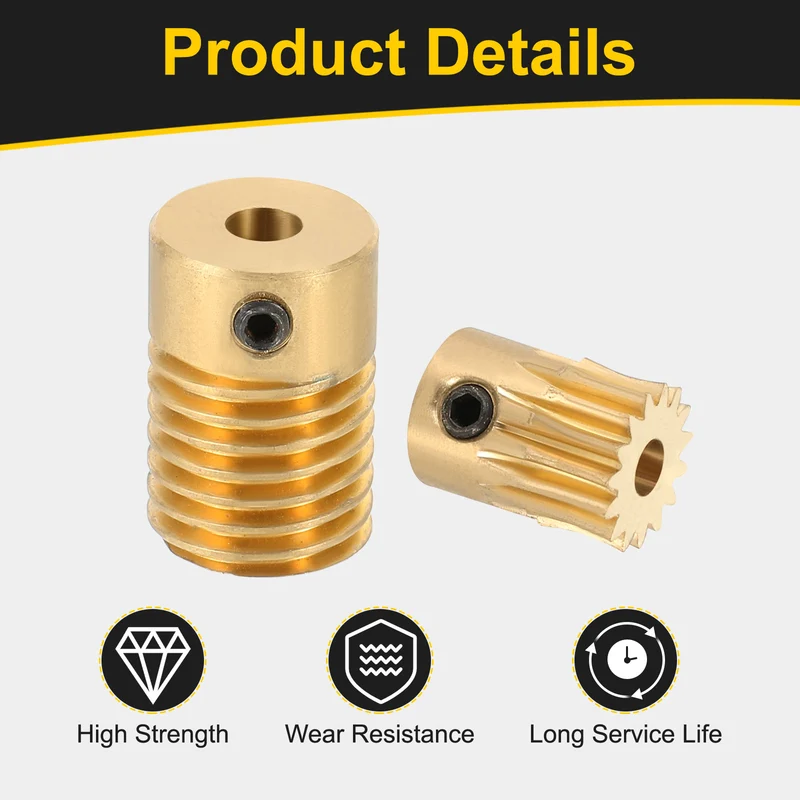 Worm Gear Set 0.5 Module 15:1 Reduction Rate(Gear-3mm Bore Rod 4mm Bore)