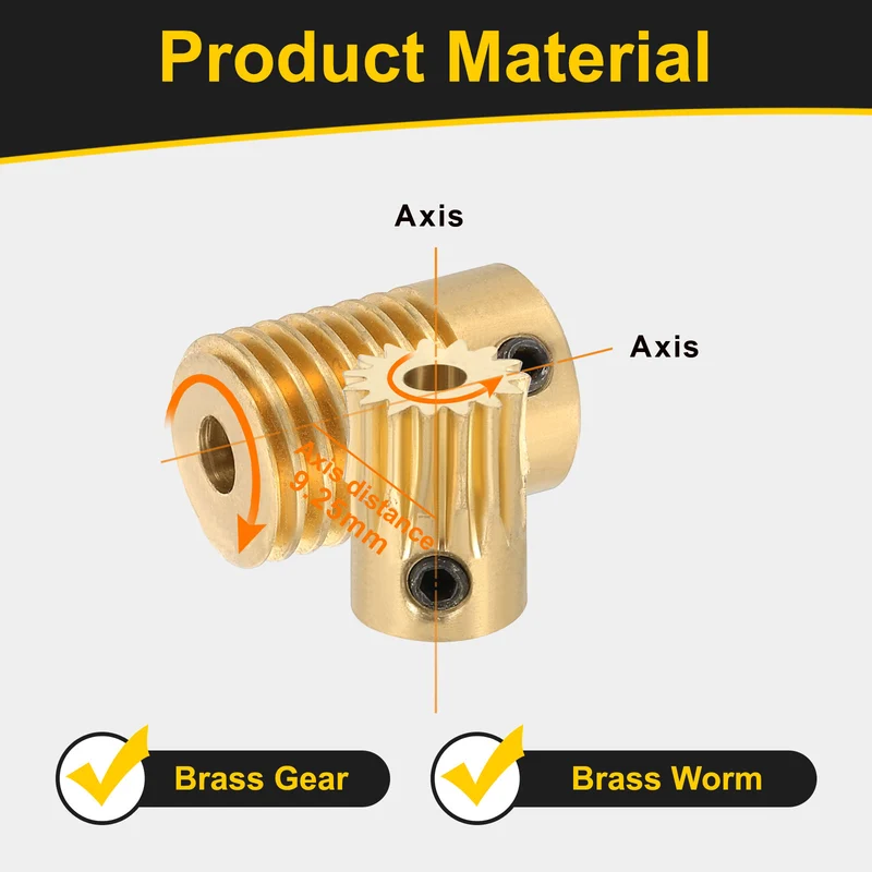 Worm Gear Set 0.5 Module 15:1 Reduction Rate(Gear-3mm Bore Rod 4mm Bore)