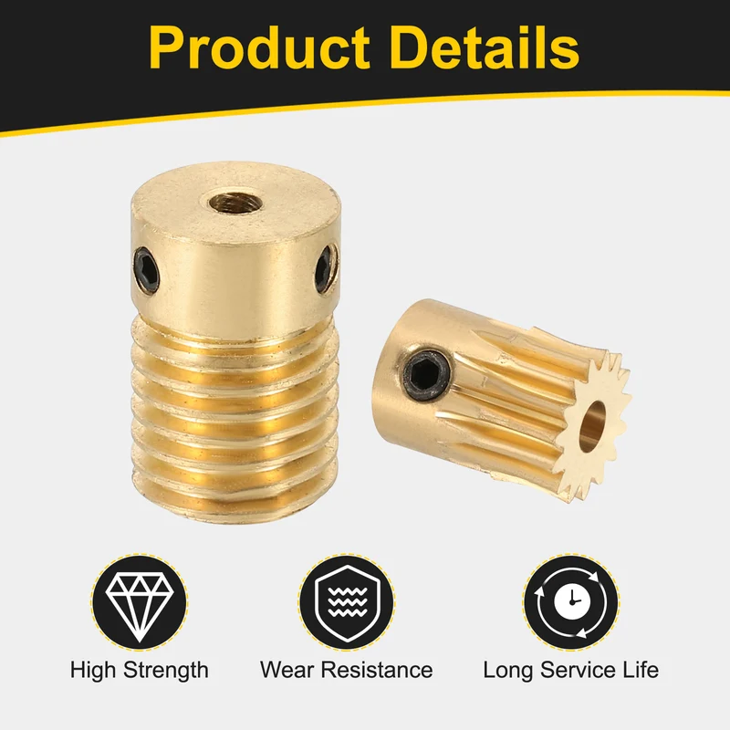 Worm Gear Set 0.5 Module 15:1 Reduction Rate(Gear-3mm Bore, Rod 3mm Bore)