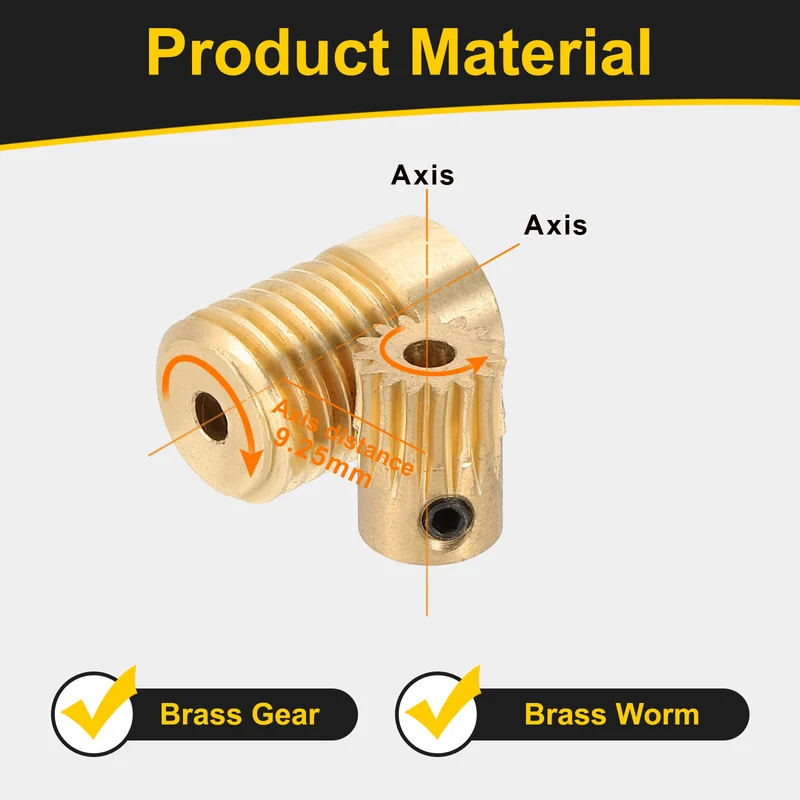 Worm Gear Set 0.5 Module 15:1 Reduction Rate(Gear-3mm Bore, Rod 3mm Bore)