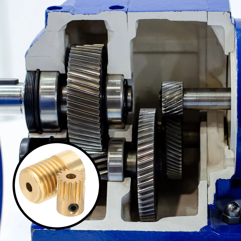 Worm Gear Set 0.5 Module 15:1 Reduction Rate(Gear-3mm Bore, Rod 3mm Bore)