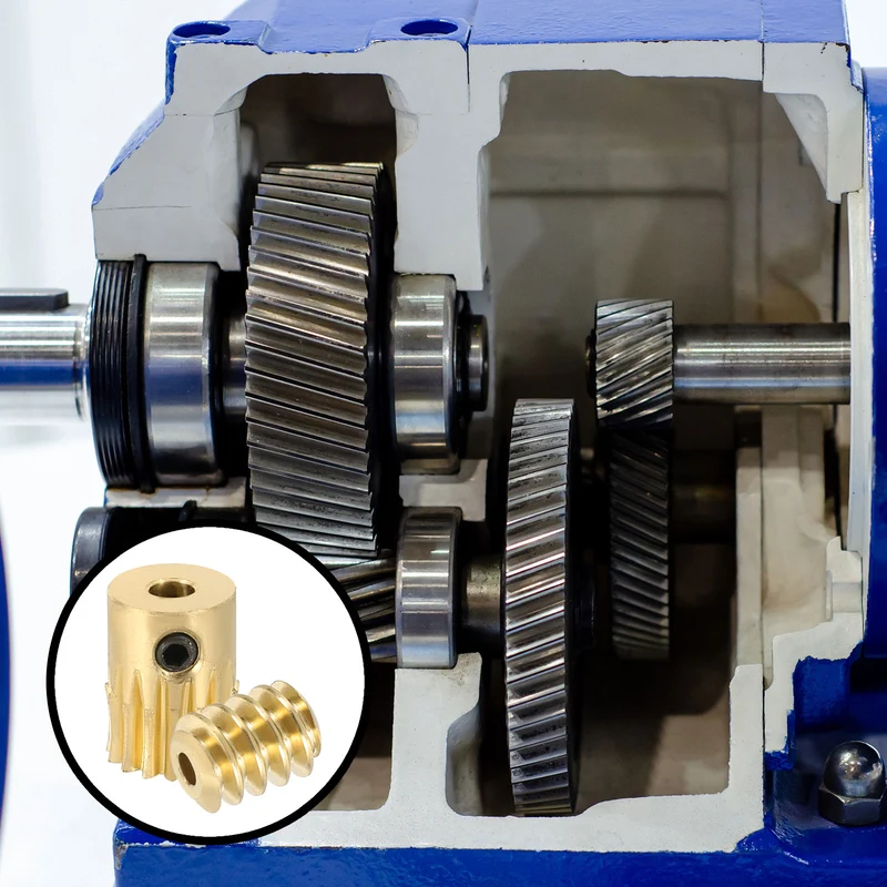 Worm Gear Set 0.5 Module 15:1 Reduction Rate(Gear-3mm Bore, Rod 1.98mm Bore)