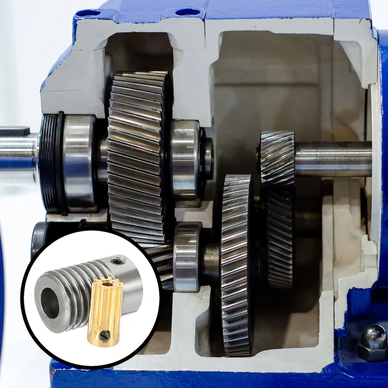 Worm Gear Set 0.5 Module 10:1 Reduction Rate(Gear-2mm Bore, Rod 6mm Bore)
