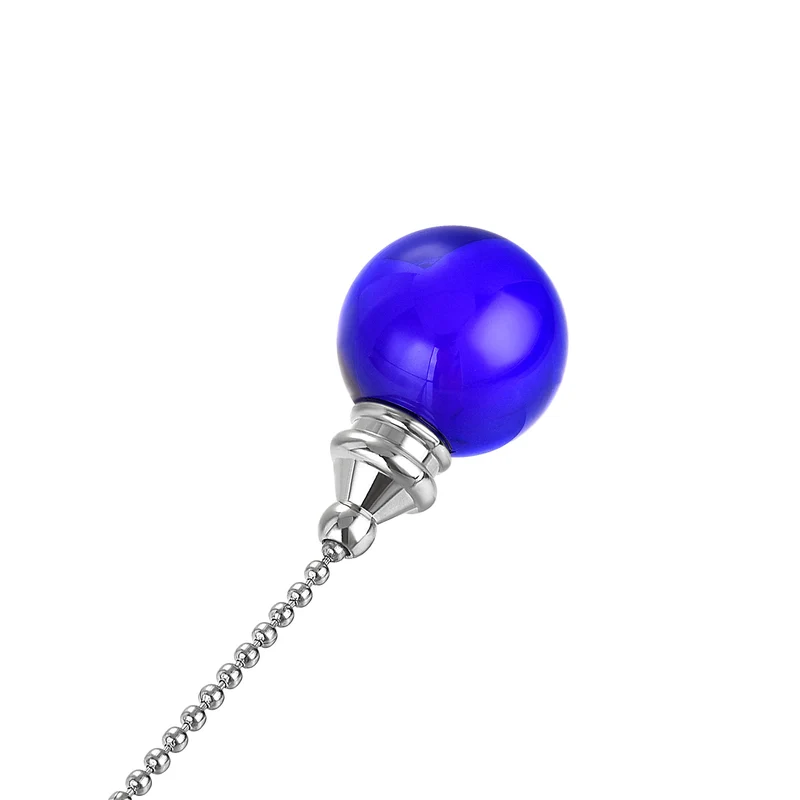 Ceiling Fan Pull Chain, 20 Inch Fan Pull Chain Ornament Extension Lighting Accessories, 30mm Crystal Ball Pendant, Blue 2Pcs
