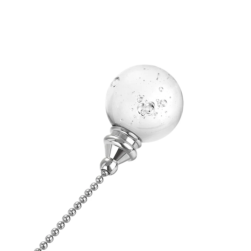 20 Inch Ceiling Fan Pull Chain, Decorative Crystal Fan Pull Chain Ornament Extension, 30mm Bubble Ball Pendant, Clear