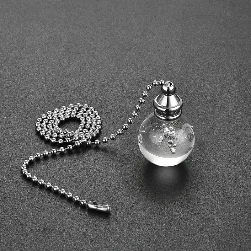20 Inch Ceiling Fan Pull Chain, Decorative Crystal Fan Pull Chain Ornament Extension, 30mm Bubble Ball Pendant, Clear