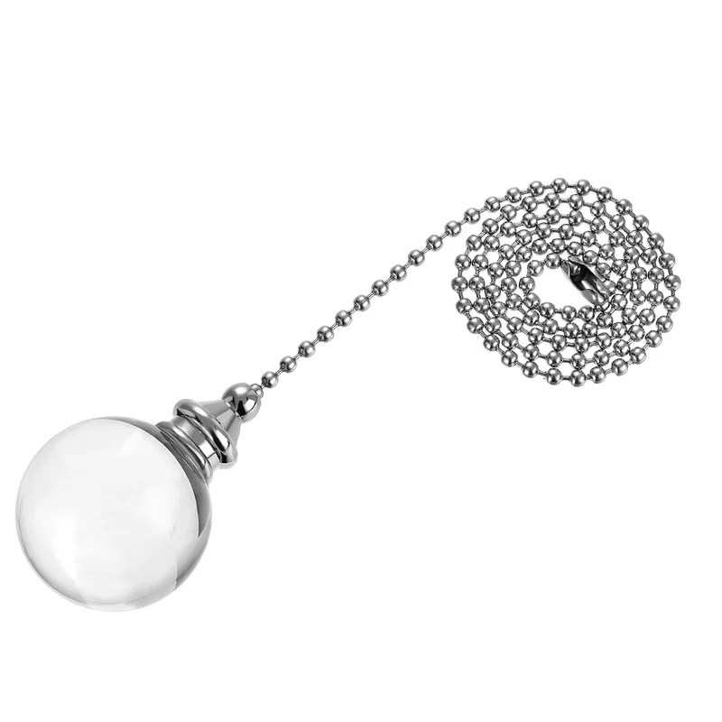 20 Inch Ceiling Fan Pull Chain Ornament 30mm Crystal Ball Pendant Clear