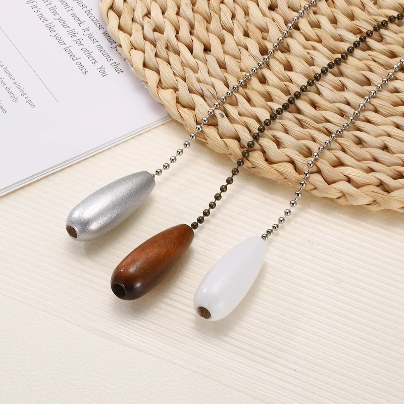8 Pcs Wooden Ceiling Fan Pull Chain Extender, 13 Inch Silver/Walnut