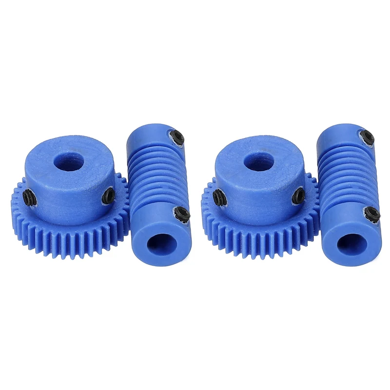 2Set POM Worm Gear Set 0.5M 40:1 Reduction Ratio Gear 5mm Bore Rod 5mm Bore