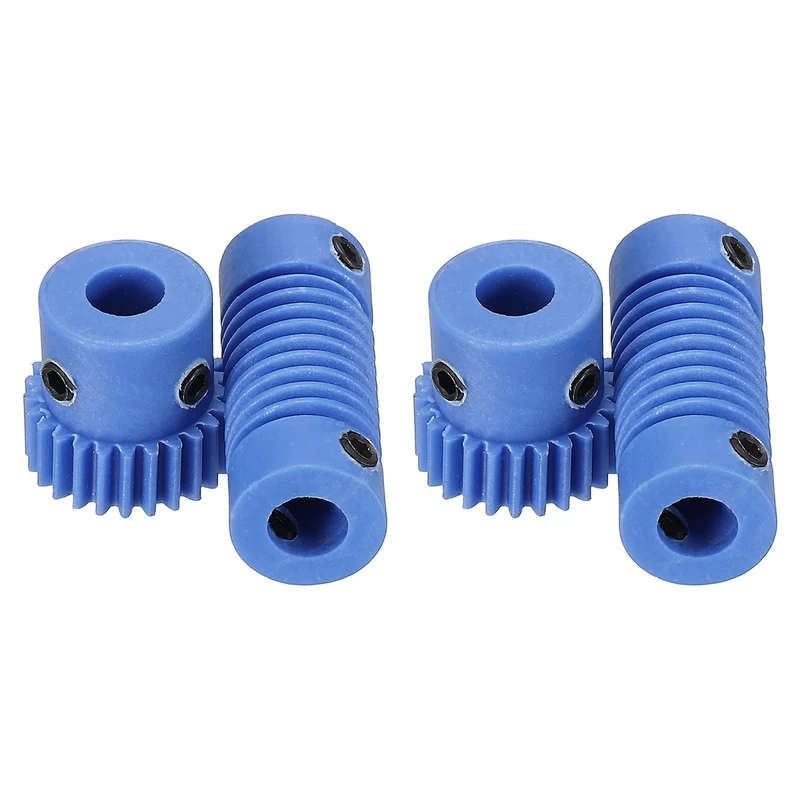 2Set POM Worm Gear Set 0.5M 25:1 Reduction Ratio Gear 5mm Bore Rod 5mm Bore