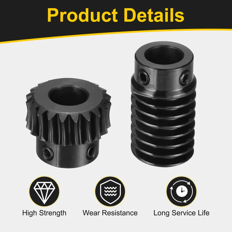 Worm Gear Set 1Mod 1:20 Left Reduction Rate(Gear-10mm Bore, Rod 10mm Bore)