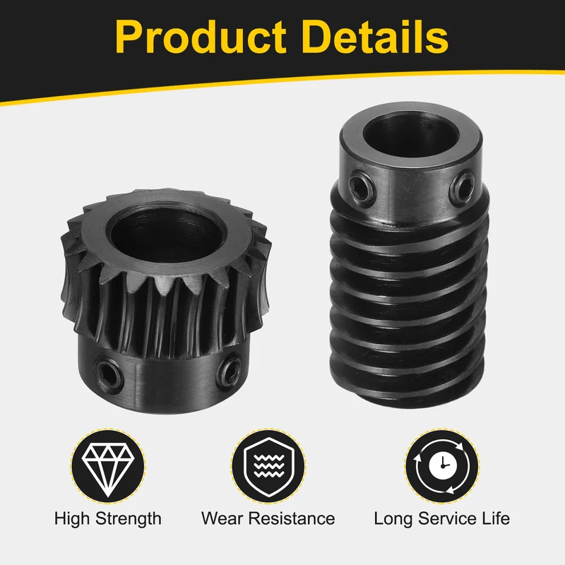 Worm Gear Set 1 Module 1:20 Reduction Rate(Gear-12mm Bore, Rod 10mm Bore)