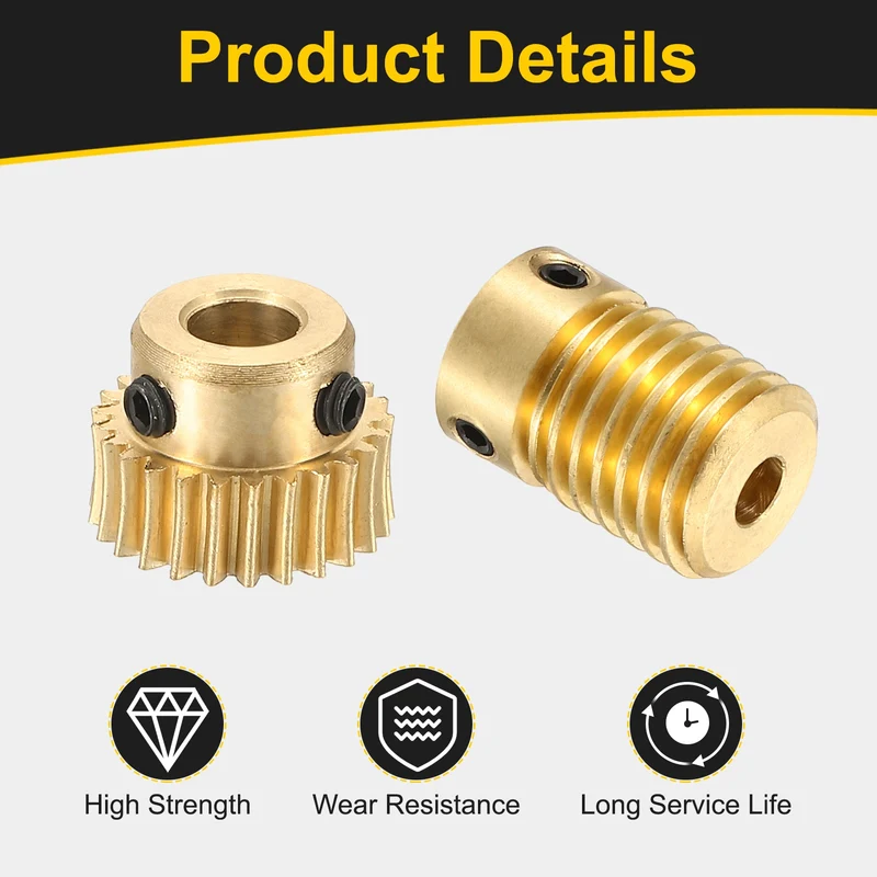 Worm Gear Set 0.5 Module 1:25 Reduction Rate(Gear-5mm Bore, Rod 4mm Bore)