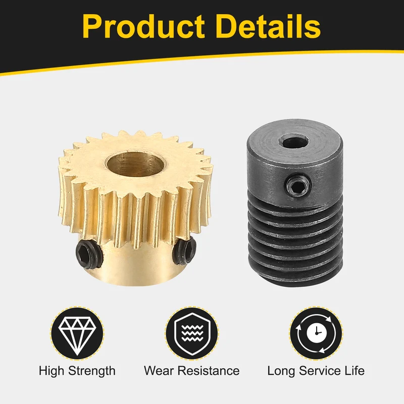 Worm Gear Set 0.5 Module 1:25 Reduction Rate(Gear-5mm Bore, Rod 3mm Bore)