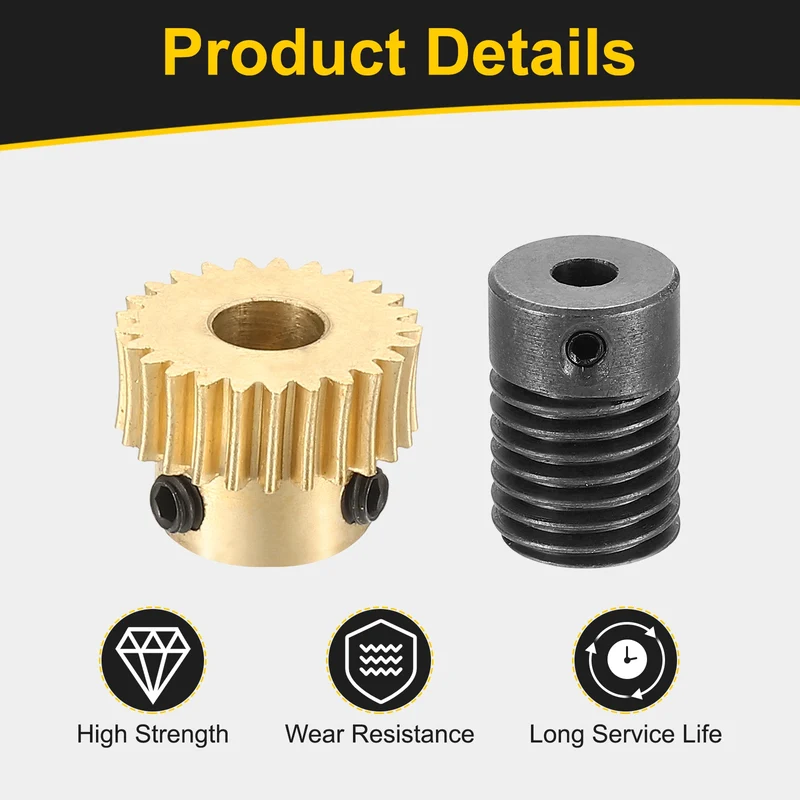 Worm Gear Set 0.5 Module 1:25 Reduction Rate(Gear-5mm Bore, Rod 4mm Bore)