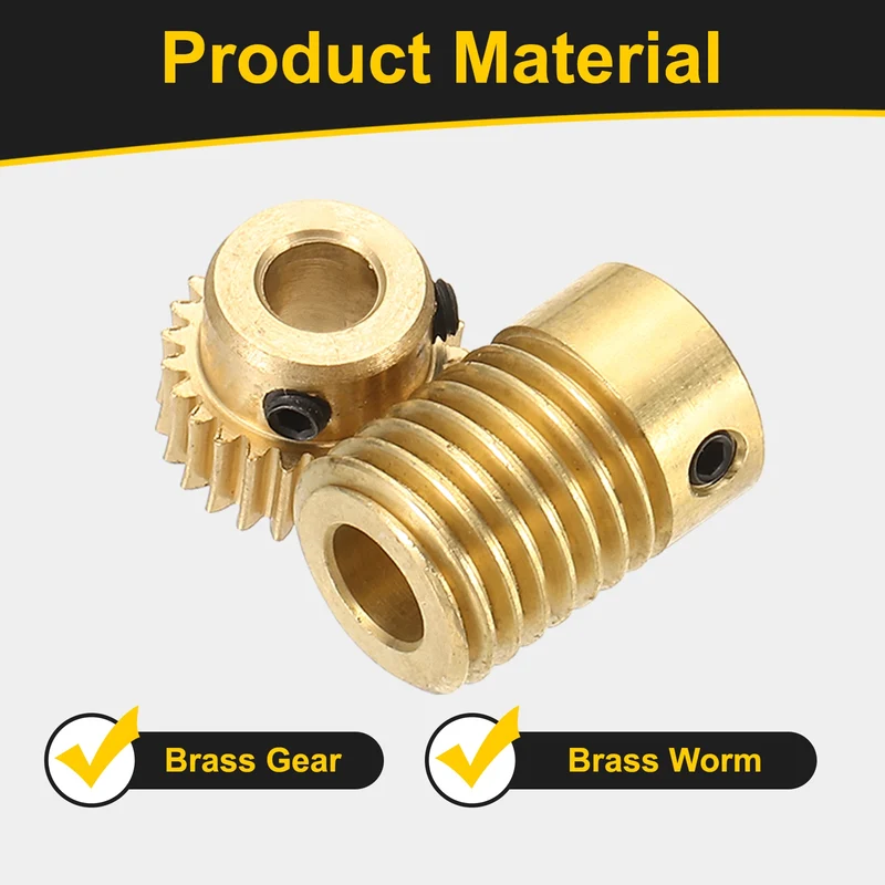 Worm Gear Set 0.5 Module 1:25 Reduction Rate(Gear-5mm Bore, Rod 6mm Bore)