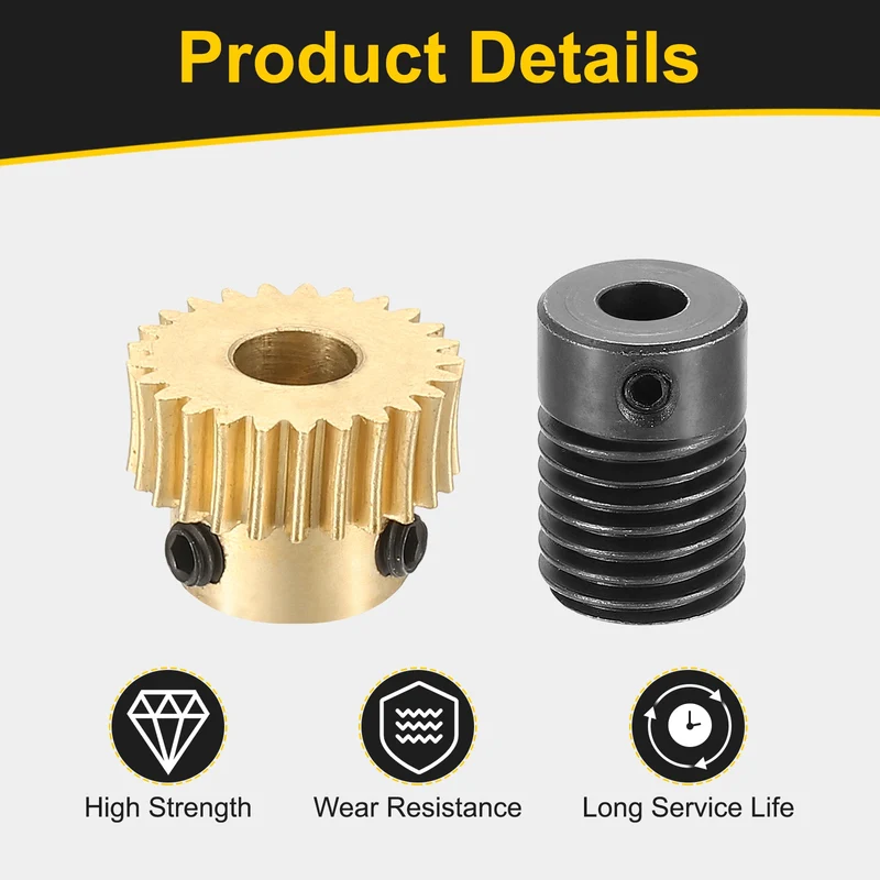 Worm Gear Set 0.5 Module 1:25 Reduction Rate(Gear-5mm Bore, Rod 5mm Bore)