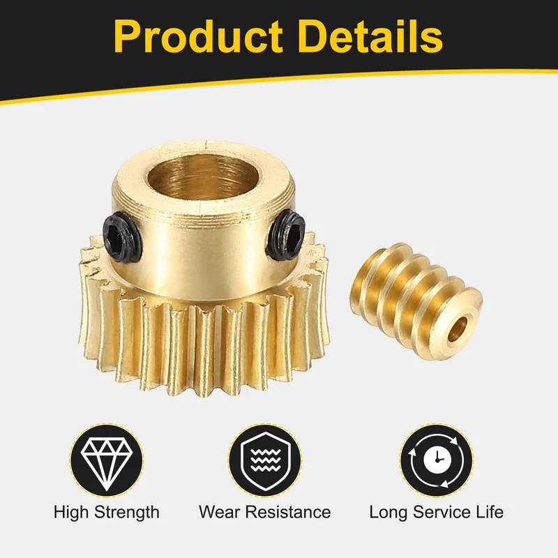 Worm Gear Set 0.5 Module 1:25 Reduction Rate(Gear-6mm Bore, Rod 1.98mm Bore)