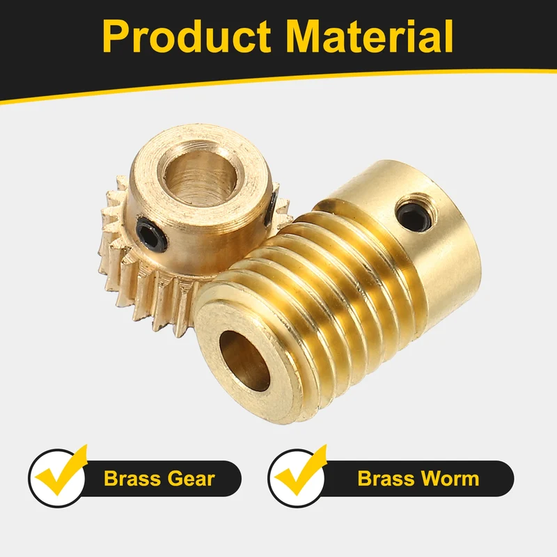 Worm Gear Set 0.5 Module 1:25 Reduction Rate(Gear-5mm Bore, Rod 5mm Bore)
