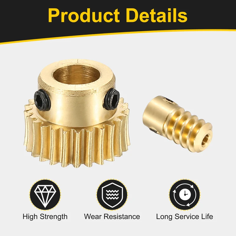 Worm Gear Set 0.5 Module 1:25 Reduction Rate(Gear-6mm Bore, Rod 2mm Bore)