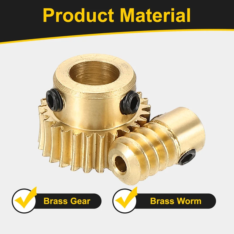 Worm Gear Set 0.5 Module 1:25 Reduction Rate(Gear-6mm Bore, Rod 2mm Bore)