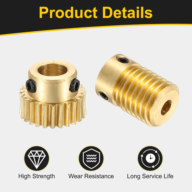 Worm Gear Set 0.5 Module 1:25 Reduction Rate(Gear-6mm Bore, Rod 4mm Bore)