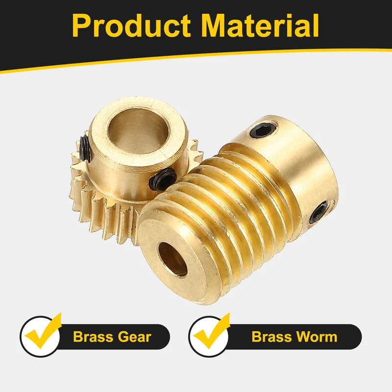 Worm Gear Set 0.5 Module 1:25 Reduction Rate(Gear-6mm Bore, Rod 4mm Bore)