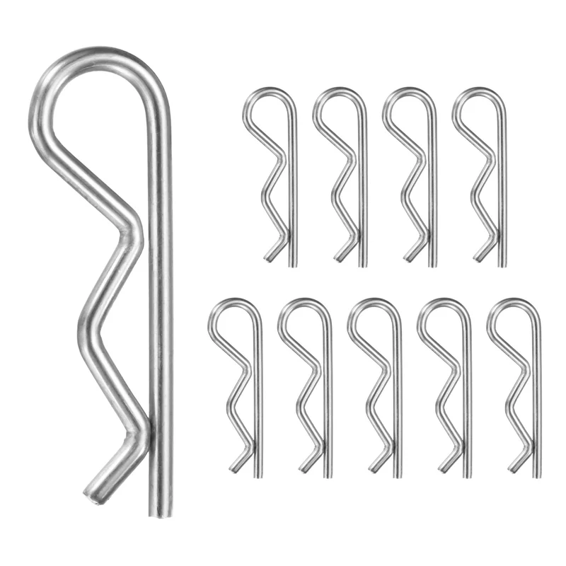 10-Pack R-Shaped Cotter Pin, M2.5x45mm Hairpin Hardware Spring R Clips