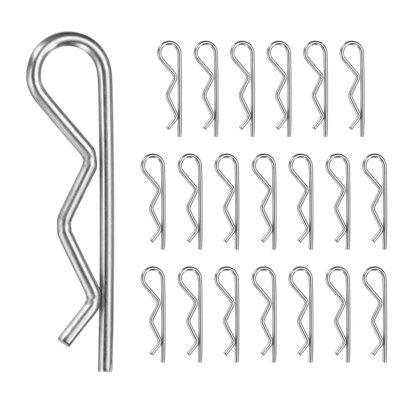 20-Pack R-Shaped Cotter Pin, M2x40mm Hairpin Hardware Spring R Clips