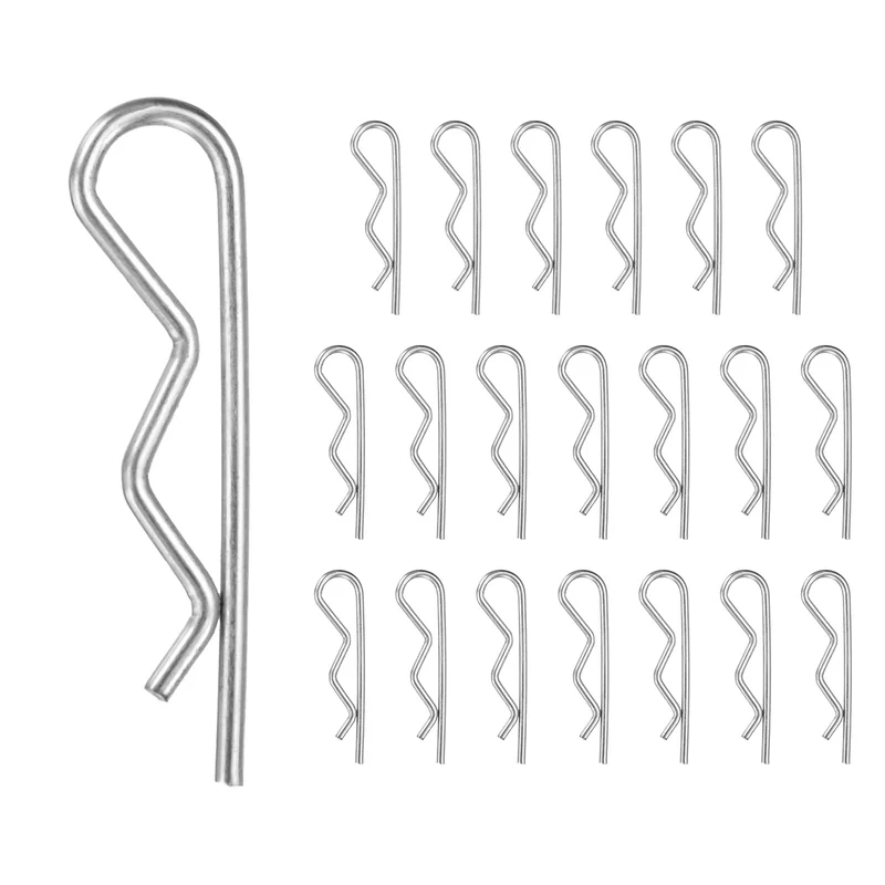 20-Pack R-Shaped Cotter Pin, M1.5x35mm Hairpin Hardware Spring R Clips