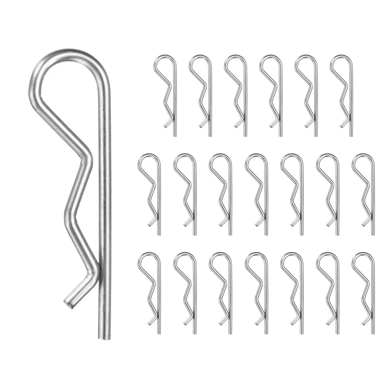 20-Pack R-Shaped Cotter Pin, M1.5x30mm Hairpin Hardware Spring R Clips
