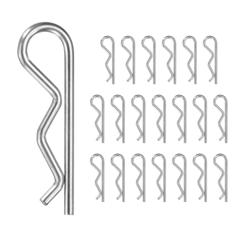 20-Pack R-Shaped Cotter Pin, M1.5x28mm Hairpin Hardware Spring R Clips