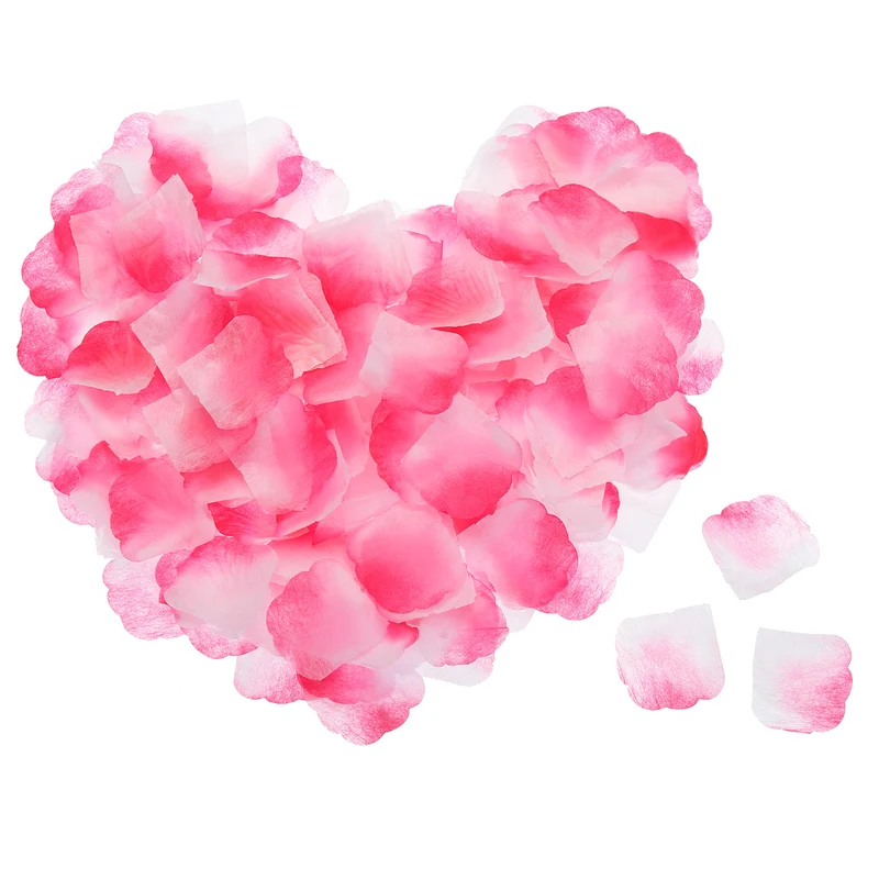 Silk Artificial Flower Rose Petals, Purple, Red, White Faux Flowers 2x2" 1200Pcs