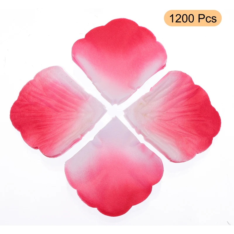 Silk Artificial Flower Rose Petals, Purple, Red, White Faux Flowers 2x2" 1200Pcs