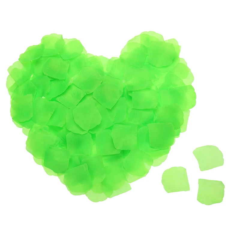 Silk Artificial Flower Rose Petals, Light Green Faux Flowers 2x2 Inch 1200Pcs
