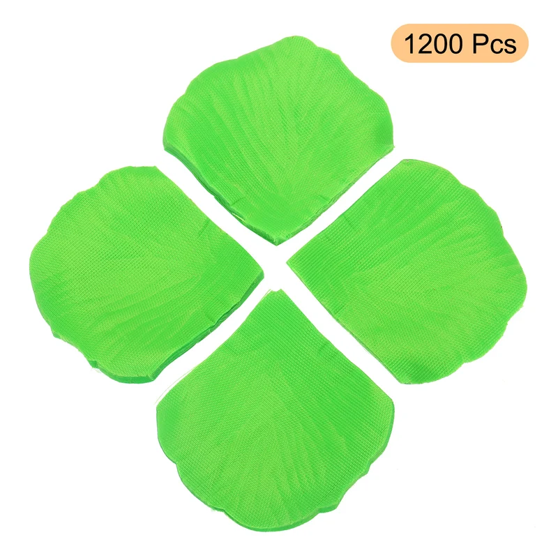 Silk Artificial Flower Rose Petals, Light Green Faux Flowers 2x2 Inch 1200Pcs