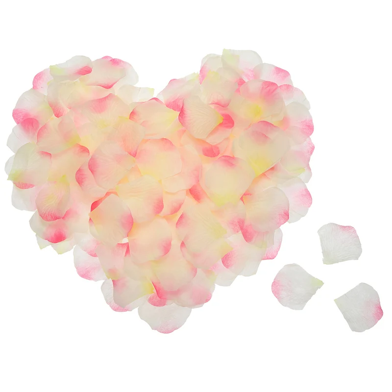 Silk Artificial Flower Rose Petals Pink, White, Yellow Faux Flowers 2x2" 1200Pcs