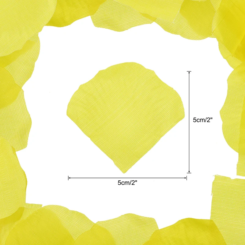 Silk Artificial Flower Rose Petals, Yellow Faux Flowers 2x2 Inch 1200Pcs