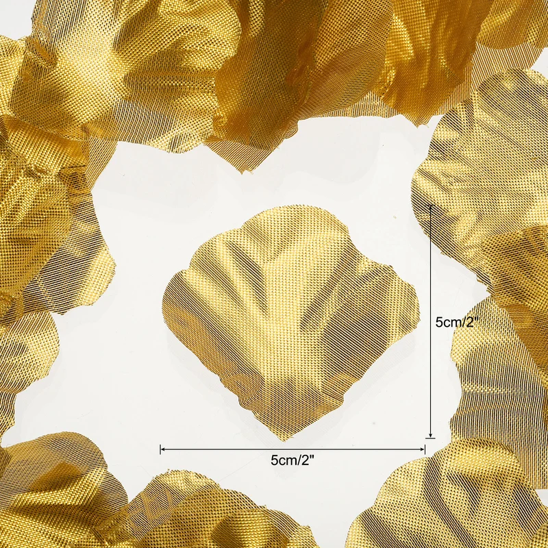 Silk Artificial Flower Rose Petals, Gold Tone Faux Flowers 2x2 Inch 1200Pcs