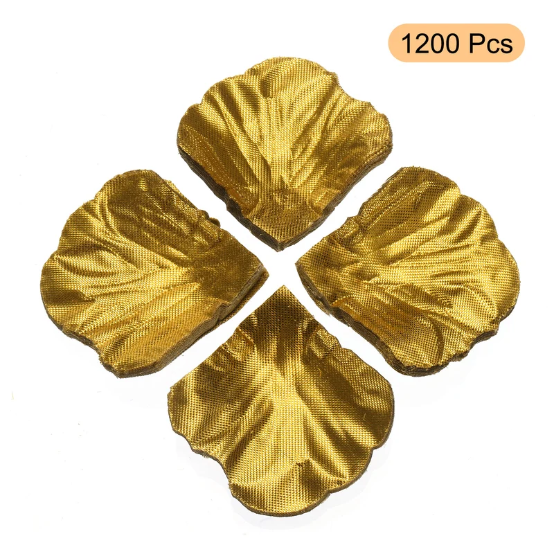 Silk Artificial Flower Rose Petals, Gold Tone Faux Flowers 2x2 Inch 1200Pcs
