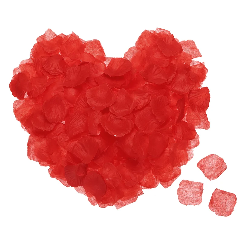 Silk Artificial Flower Rose Petals, Light Red Faux Flowers 2x2 Inch 1200Pcs