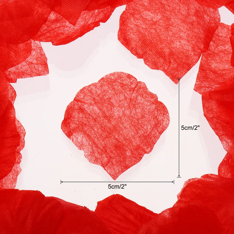 Silk Artificial Flower Rose Petals, Light Red Faux Flowers 2x2 Inch 1200Pcs