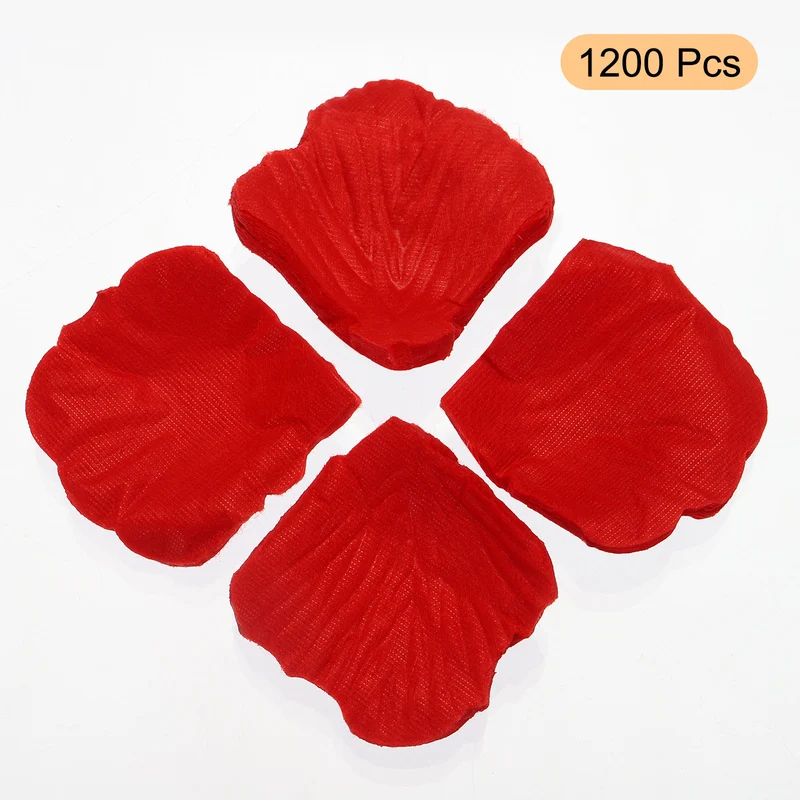 Silk Artificial Flower Rose Petals, Light Red Faux Flowers 2x2 Inch 1200Pcs