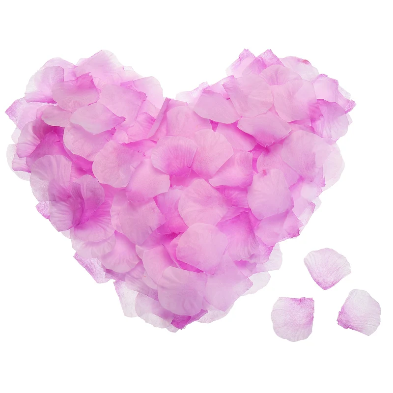 Silk Artificial Flower Rose Petals, Purple Faux Flowers 2x2 Inch 3200Pcs