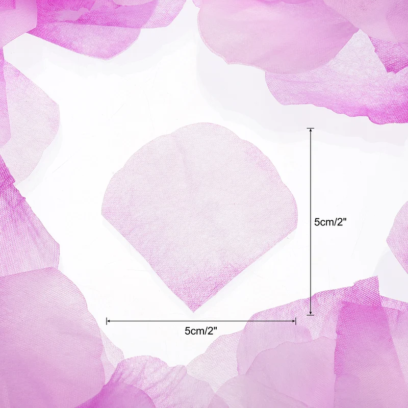 Silk Artificial Flower Rose Petals, Purple Faux Flowers 2x2 Inch 3200Pcs