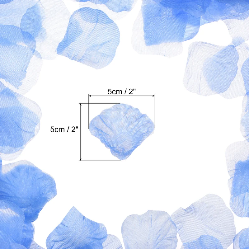 Silk Artificial Flower Petals, Sky Blue Faux Flowers 2x2 Inch Pack of 2000