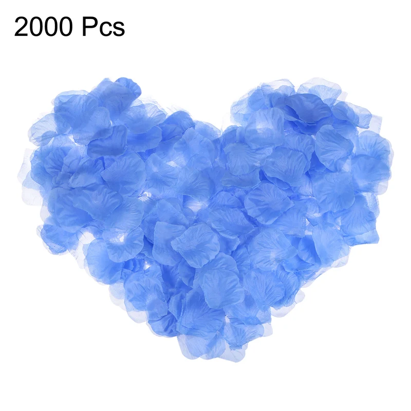 Silk Artificial Flower Petals, Sky Blue Faux Flowers 2x2 Inch Pack of 2000